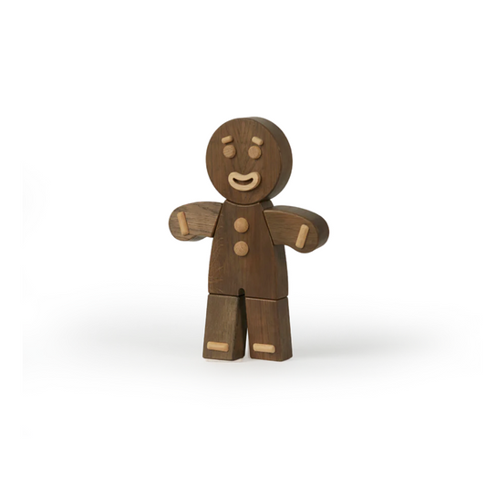Boyhood Gingerbread Man wooden figure in smoked oak, Small (image 1)