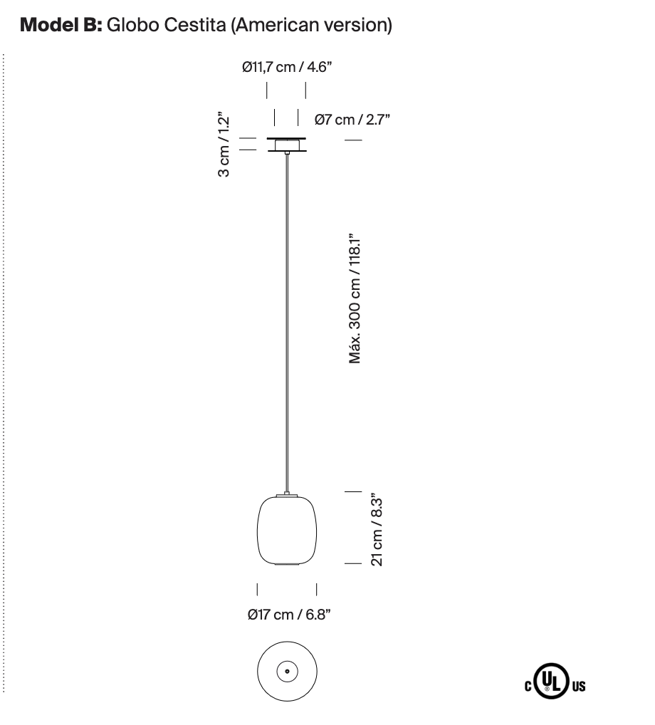 Minimalist line drawing of Santa & Cole Cestita lamp with handcrafted wooden frame and opal glass diffuser