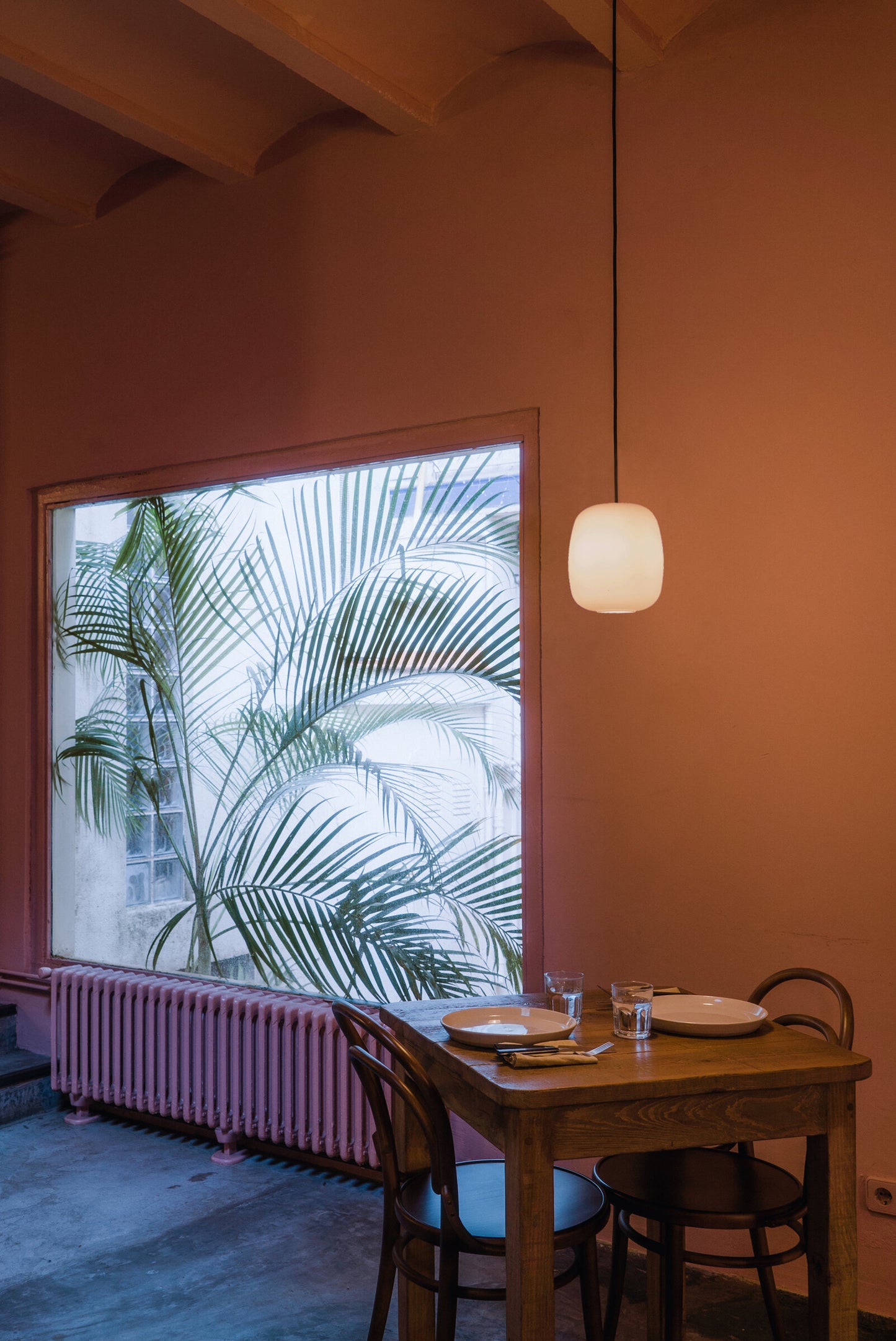Modern opal glass ceiling light fixture with warm LED illumination