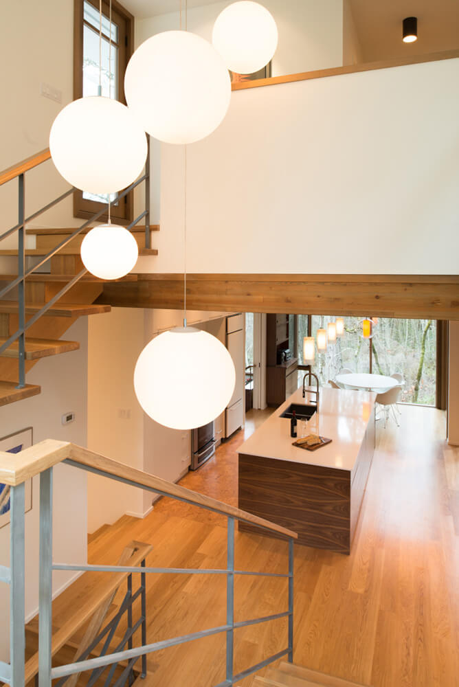 Globo frosted pendant light by Viso in a lifestyle setting, view 2