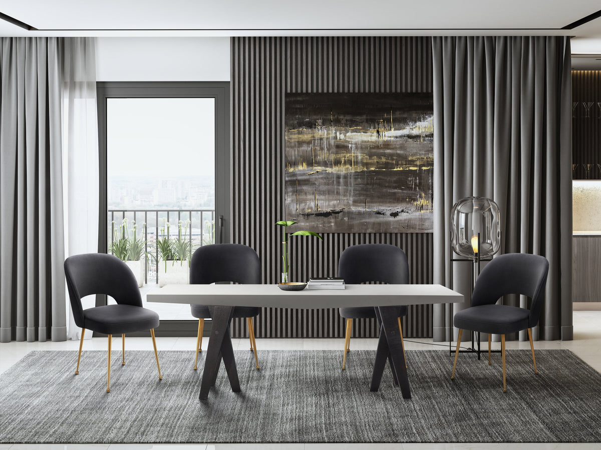 Swell Dark Grey Performance Velvet Dining Chair by TOV Furniture – photo 2 of 6