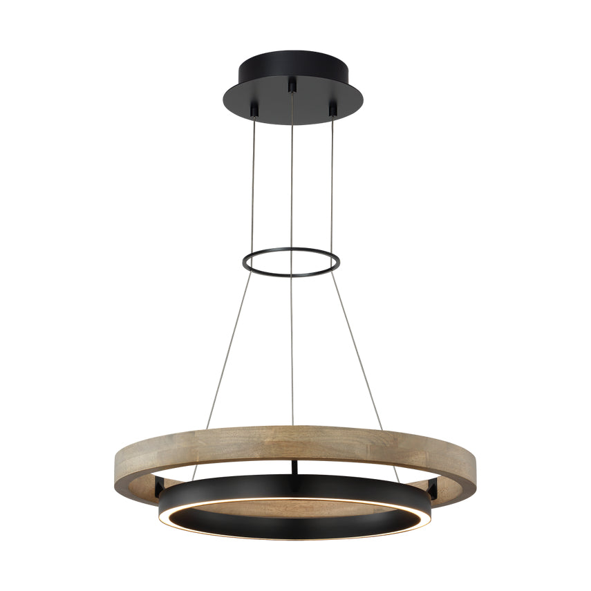 Grace 24-inch LED Wood Metal Ring Chandelier by Visual & Comfort & Co