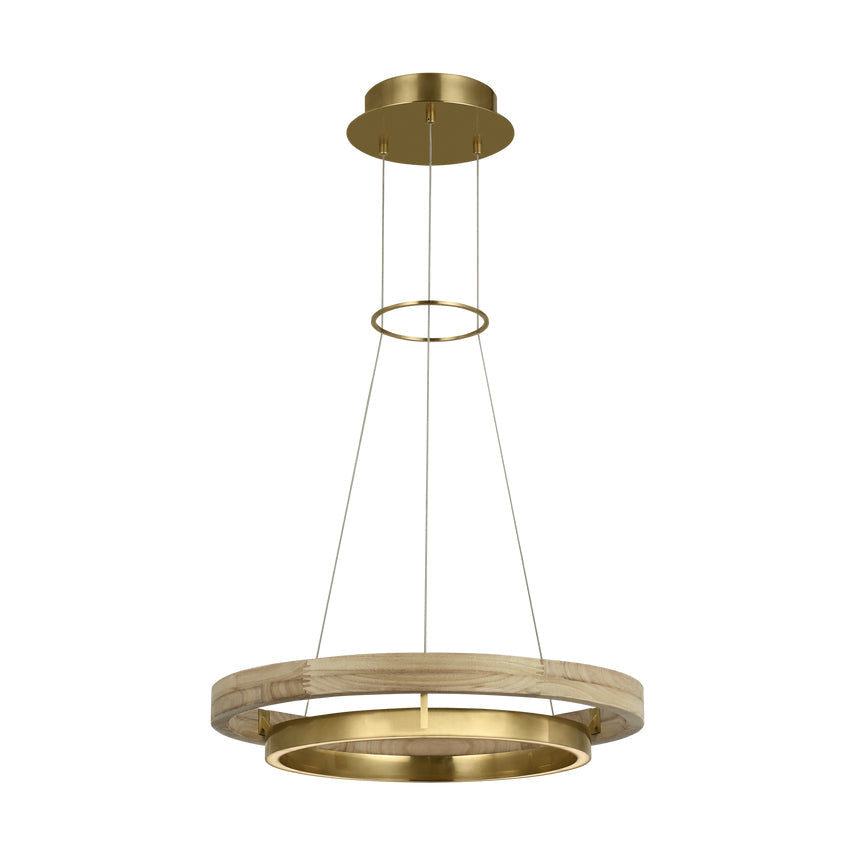 Grace 24-inch LED Wood Metal Ring Chandelier by Visual & Comfort & Co