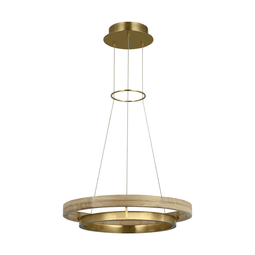 Grace 24-inch LED Wood Metal Ring Chandelier by Visual & Comfort & Co