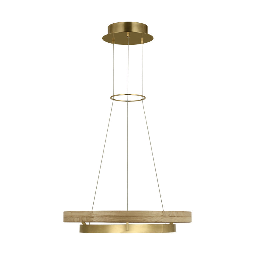 Grace 24-inch LED Wood Metal Ring Chandelier by Visual & Comfort & Co