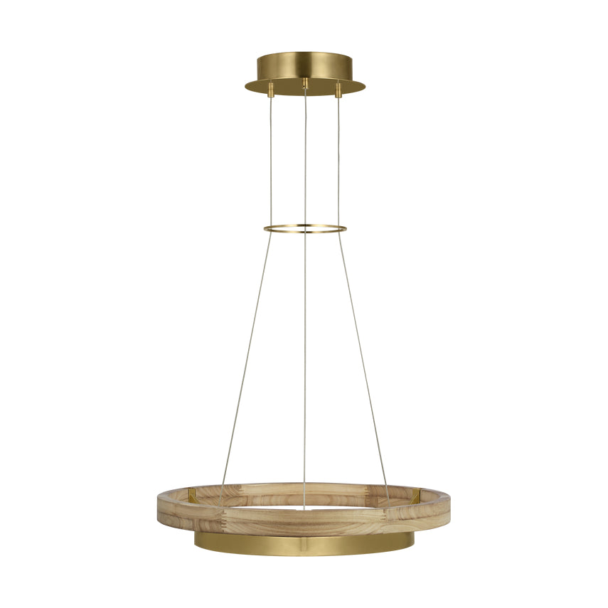 Grace 24-inch LED Wood Metal Ring Chandelier by Visual & Comfort & Co