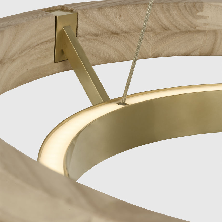 Grace 24-inch LED Wood Metal Ring Chandelier by Visual & Comfort & Co