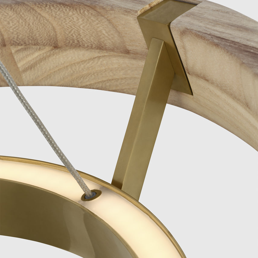 Grace 24-inch LED Wood Metal Ring Chandelier by Visual & Comfort & Co