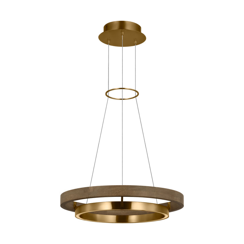 Grace 24-inch LED Wood Metal Ring Chandelier by Visual & Comfort & Co