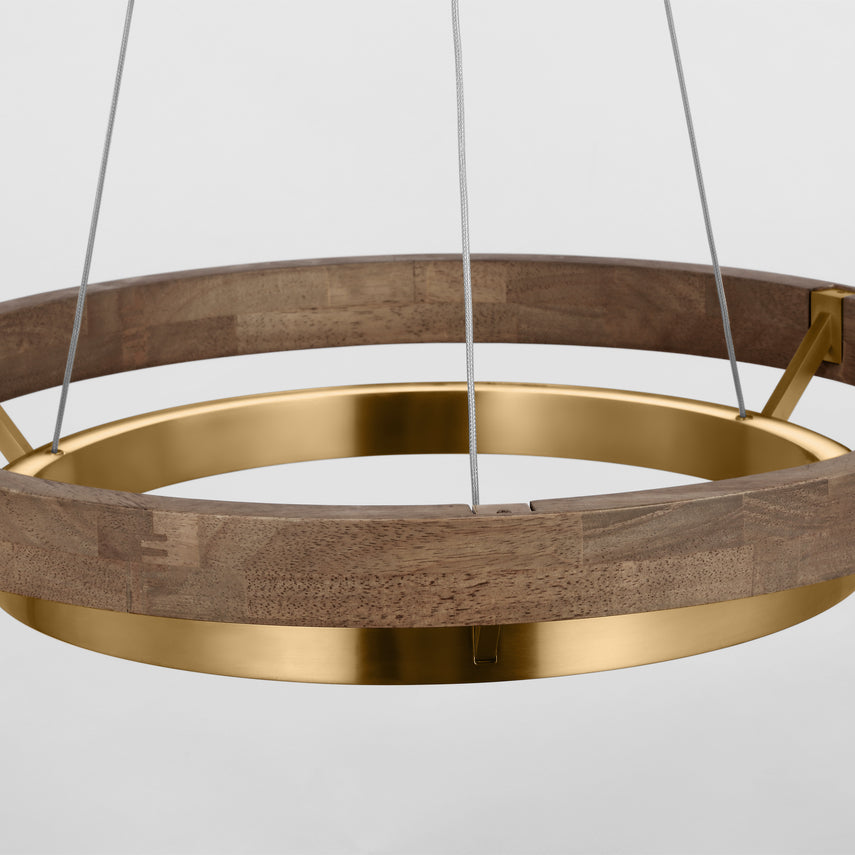 Grace 24-inch LED Wood Metal Ring Chandelier by Visual & Comfort & Co