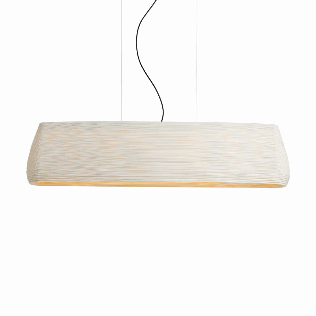 Handcrafted Recycled Cardboard Linear Led Pendant Light By Graypants
