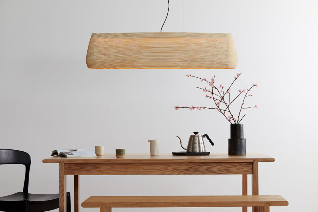 Handcrafted Recycled Cardboard Linear Led Pendant Light By Graypants