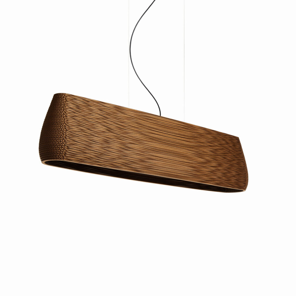 Handcrafted Recycled Cardboard Linear Led Pendant Light By Graypants