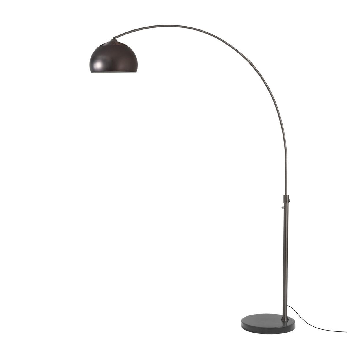 Float Half Dome 92" Arc Lamp by Nova of California, Black Nickel shade, Black Nickel body, Black base – view 15