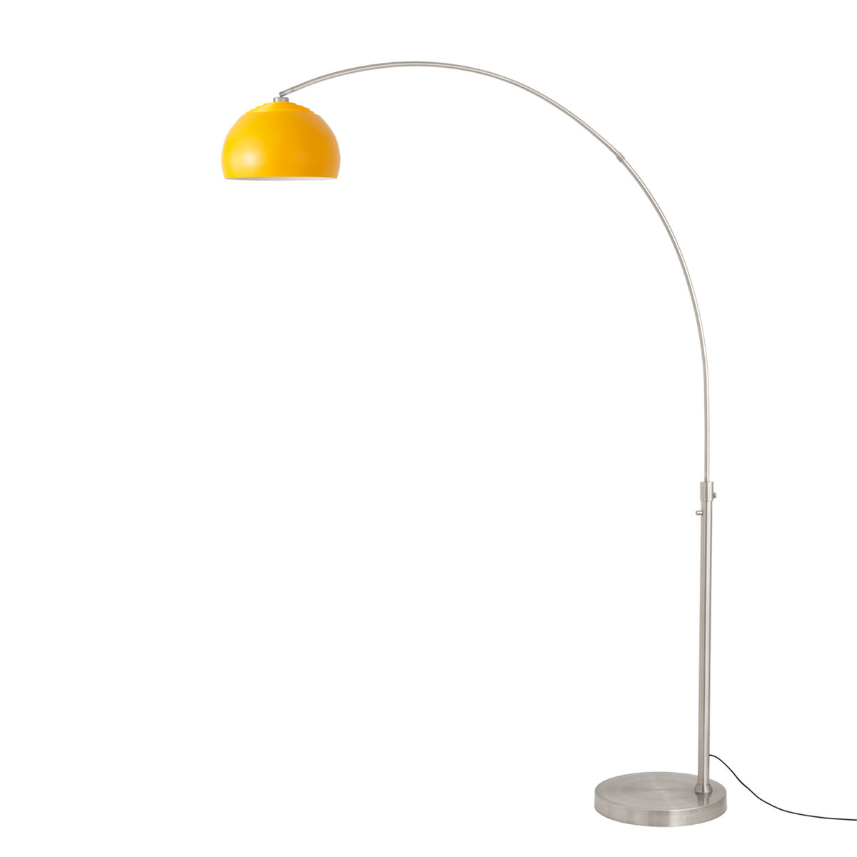 Float Half Dome 92" Arc Lamp by Nova of California, Mustard shade, Satin Nickel body, Satin Nickel base – view 27