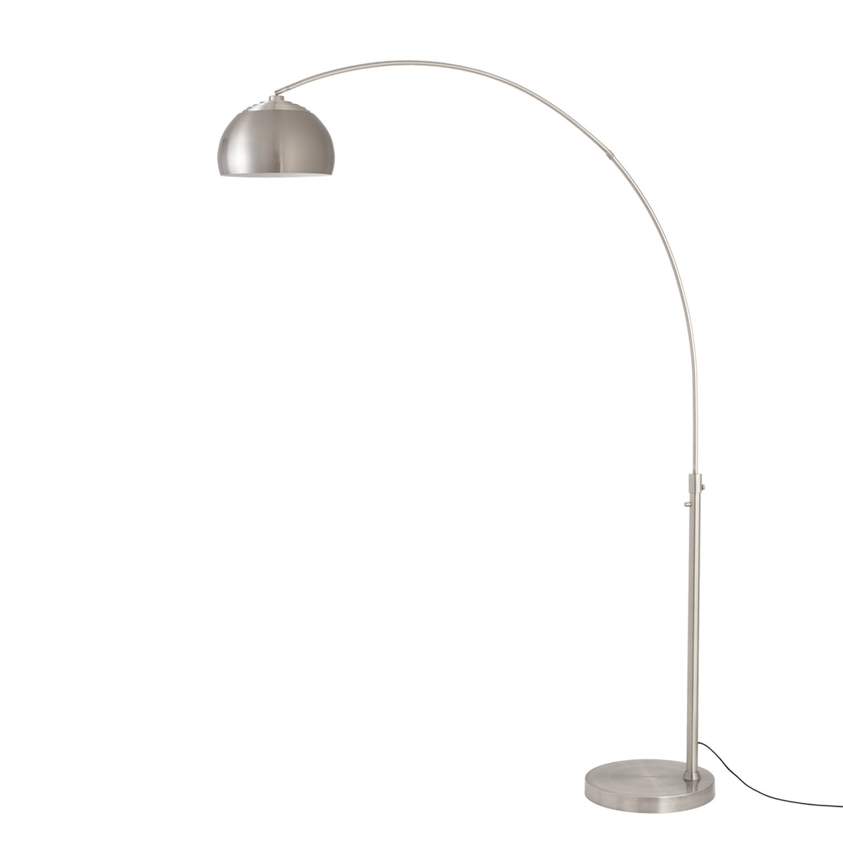 Float Half Dome 92" Arc Lamp by Nova of California, Satin Nickel shade, Satin Nickel body, Satin Nickel base – view 21