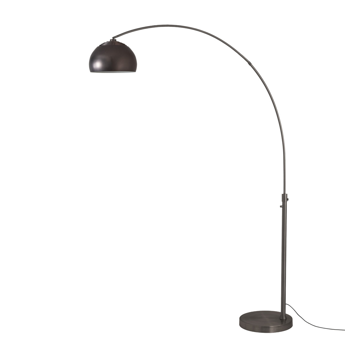 Float Half Dome 92" Arc Lamp by Nova of California, Black Nickel shade, Black Nickel body, Black Nickel base – view 11