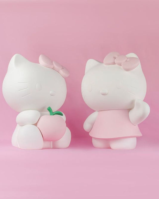 Leblon Delienne Hello Kitty Apple sculpture in Matt White & Pastel Pink, 10 inch