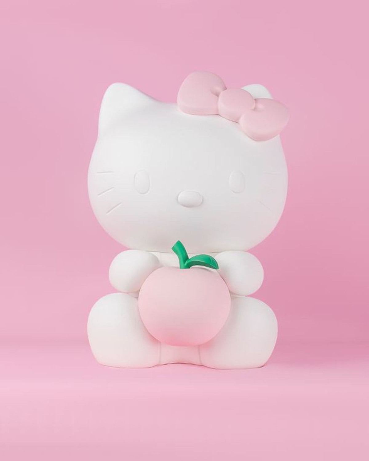 Leblon Delienne Hello Kitty Apple sculpture in Matt White & Pastel Pink, 10 inch – view 6