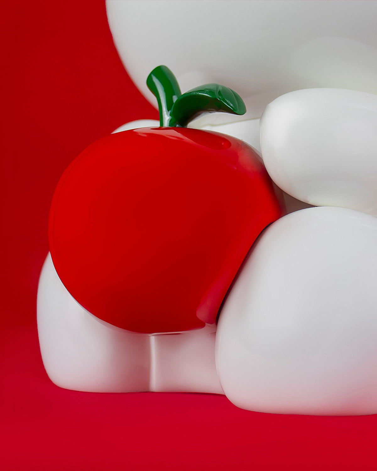 Leblon Delienne Hello Kitty Apple sculpture in White & Red, 10 inch – view 5