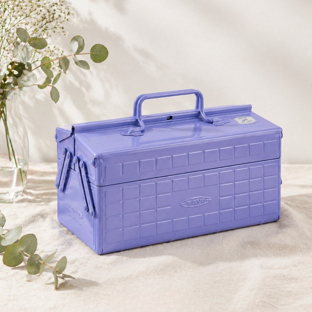 Toyo Steel ST-350 Two-Level Cantilever Toolbox – Lilac in use