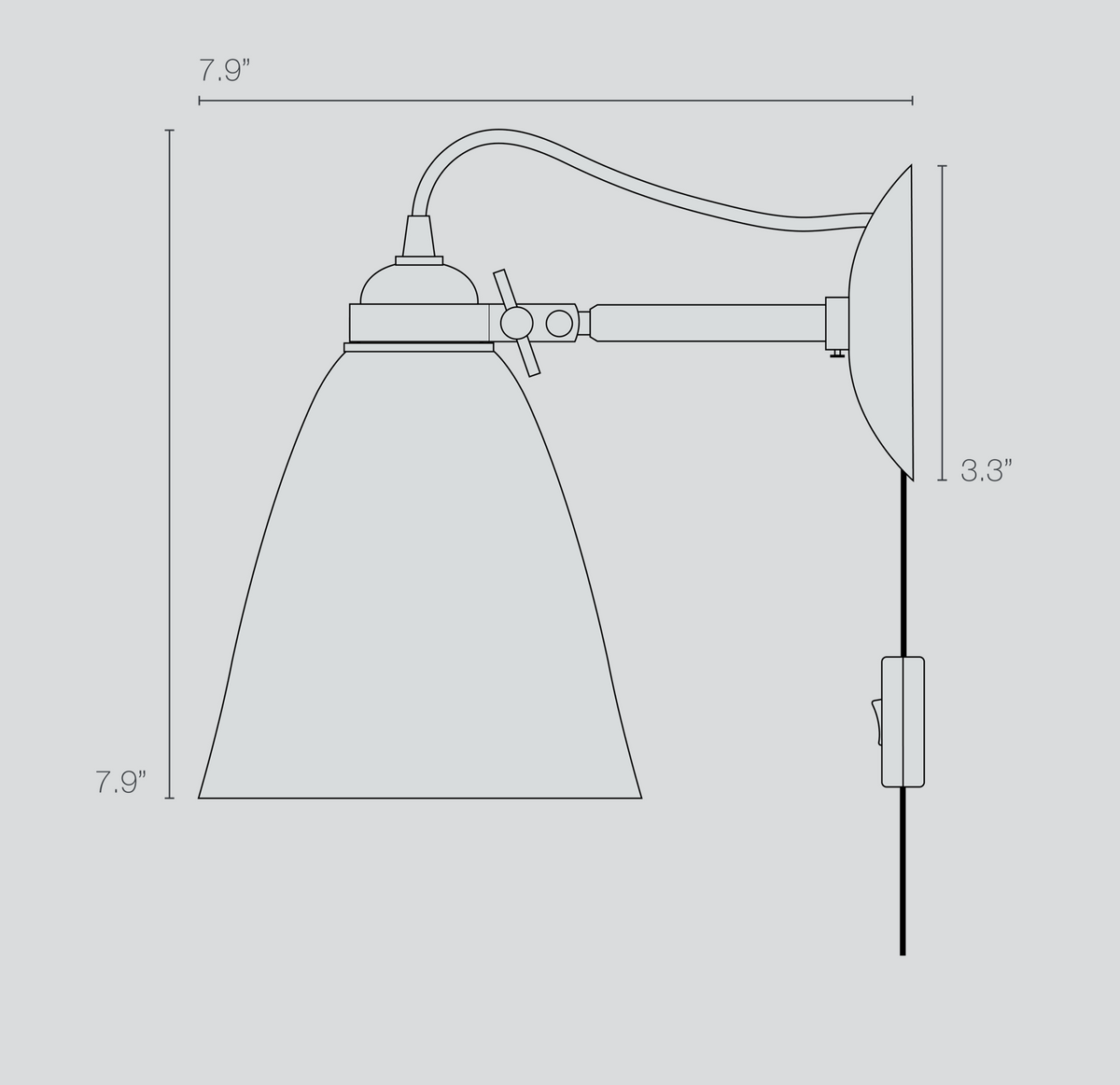 Hector 30 Medium Dome Plug-In Wall Light by Original BTC (photo 1)