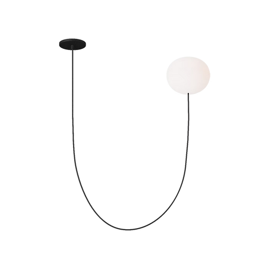 Matte black LED chandelier with opal glass for dining rooms, bedrooms, and living spaces
