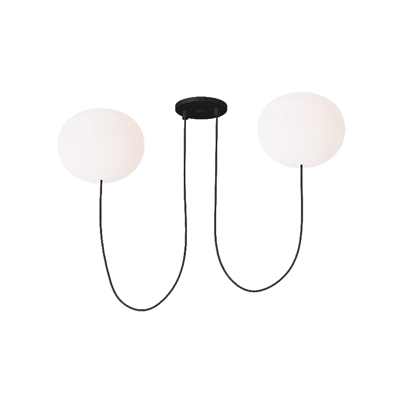 Matte black 2-light chandelier for dining room and modern living spaces