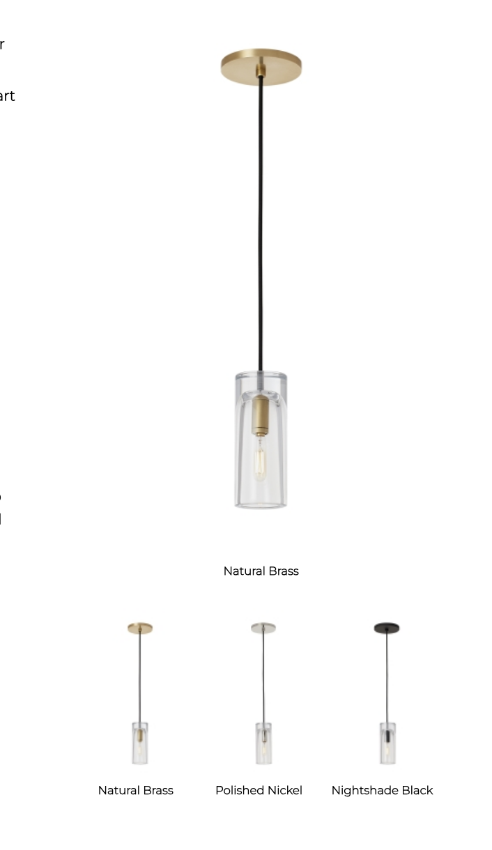 Horizon Clear Glass Hanging Light Hand Blown Pendant by Visual & Comfort & Co