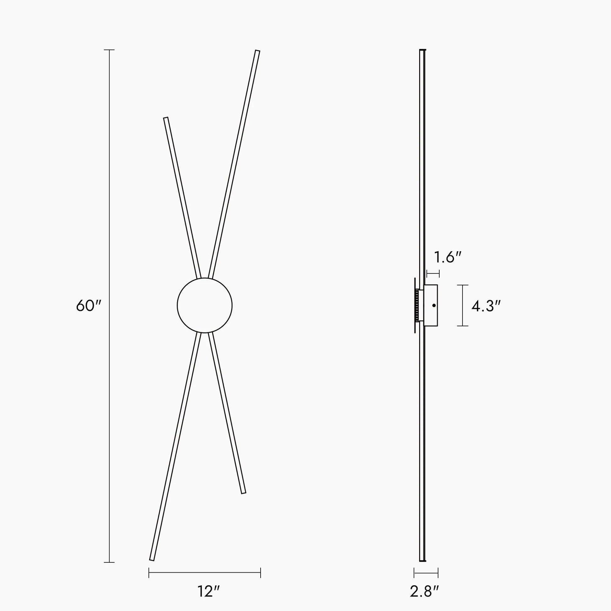 Modern Black Brass LED Wall Sconce Huia Ha05084 - LNC Home