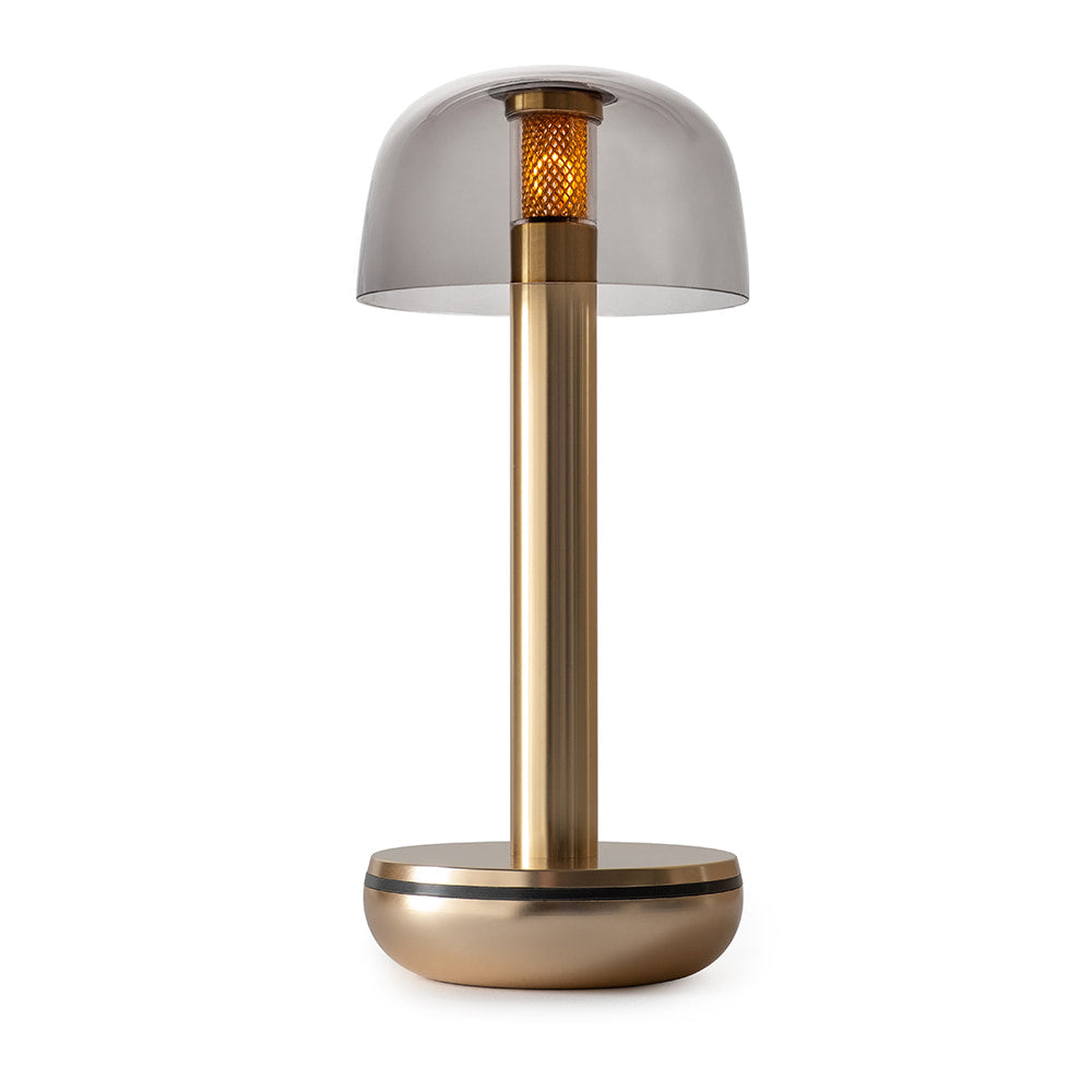 Humble Two Cordless Table Lamp by Humble, Gold with Smoked Shade (image 7)