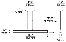 I Beam 72-inch Linear LED Suspension Light by Visual & Comfort & Co