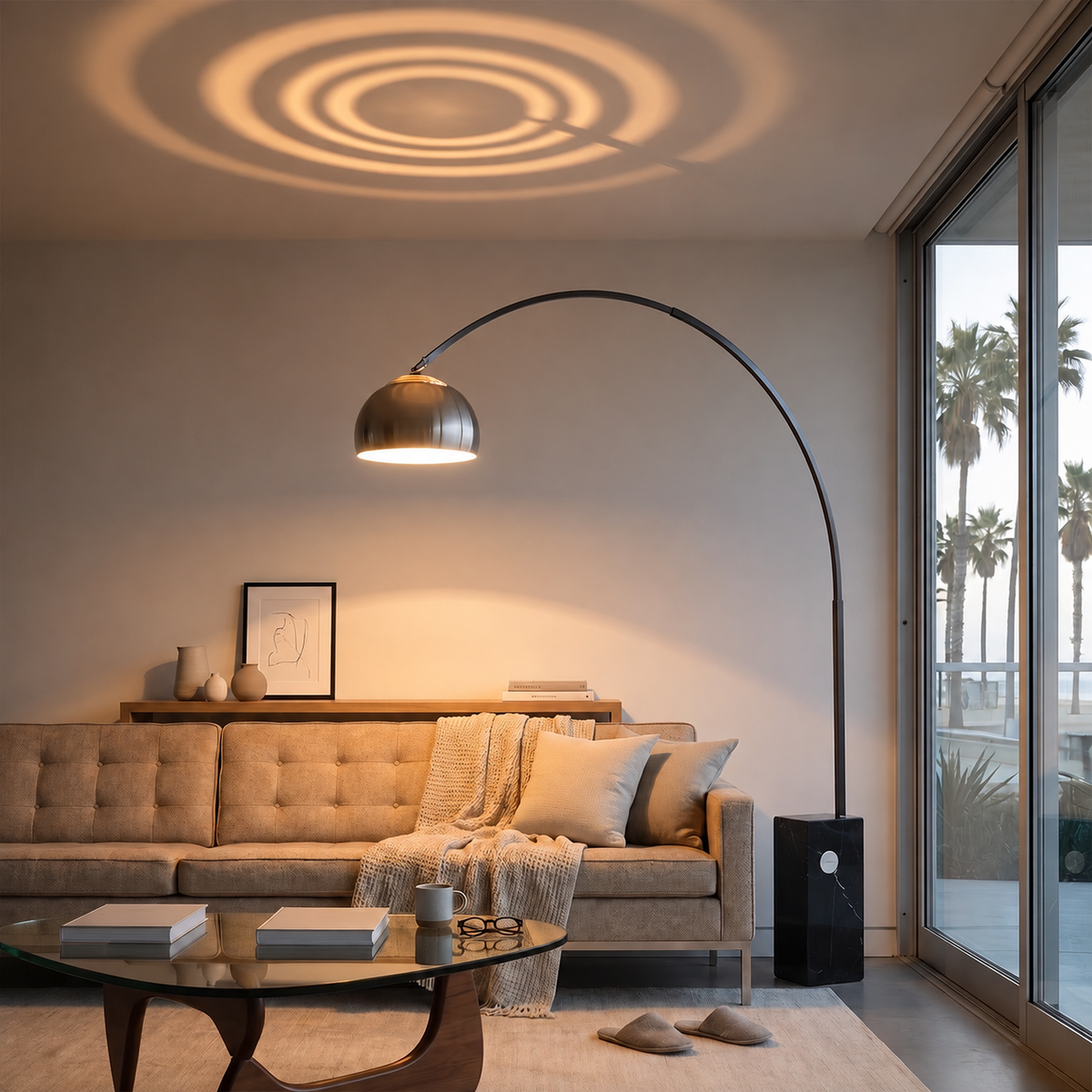 Iconic 92"H 1-Light Arc Lamp by Nova of California – view 3