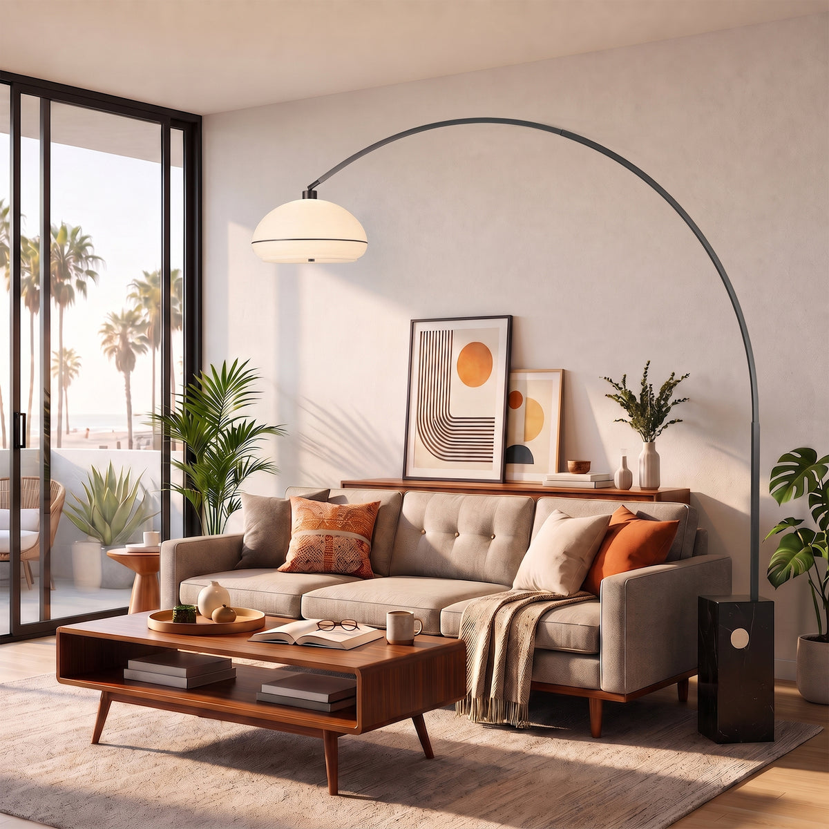 Iconic 92"H Arc Lamp by Nova of California – view 3