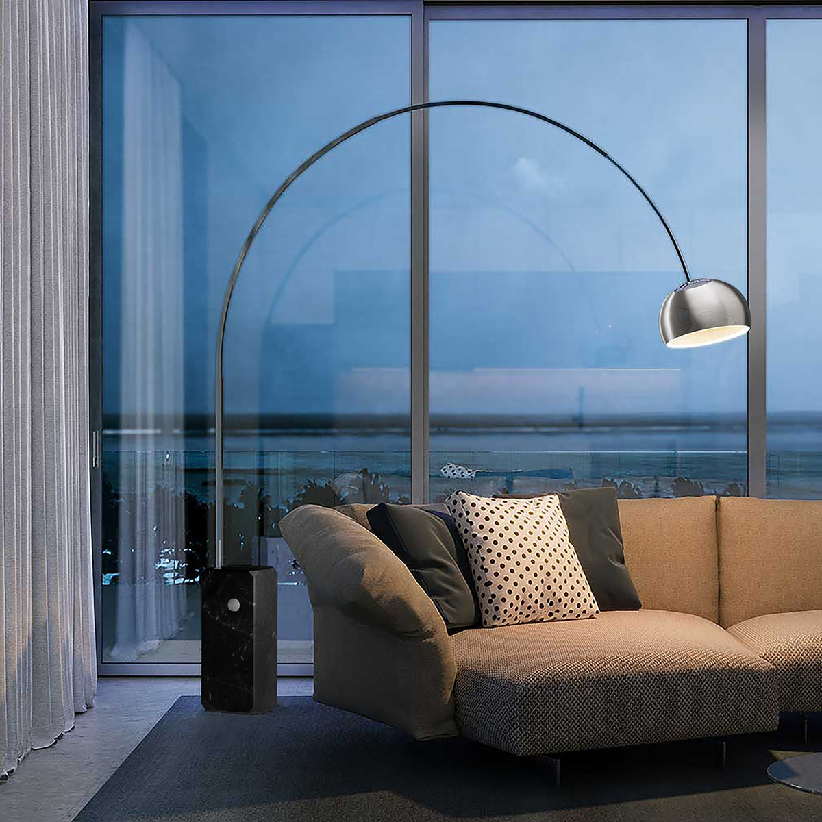Iconic 95" Arched Arc Lamp by Nova of California – view 4