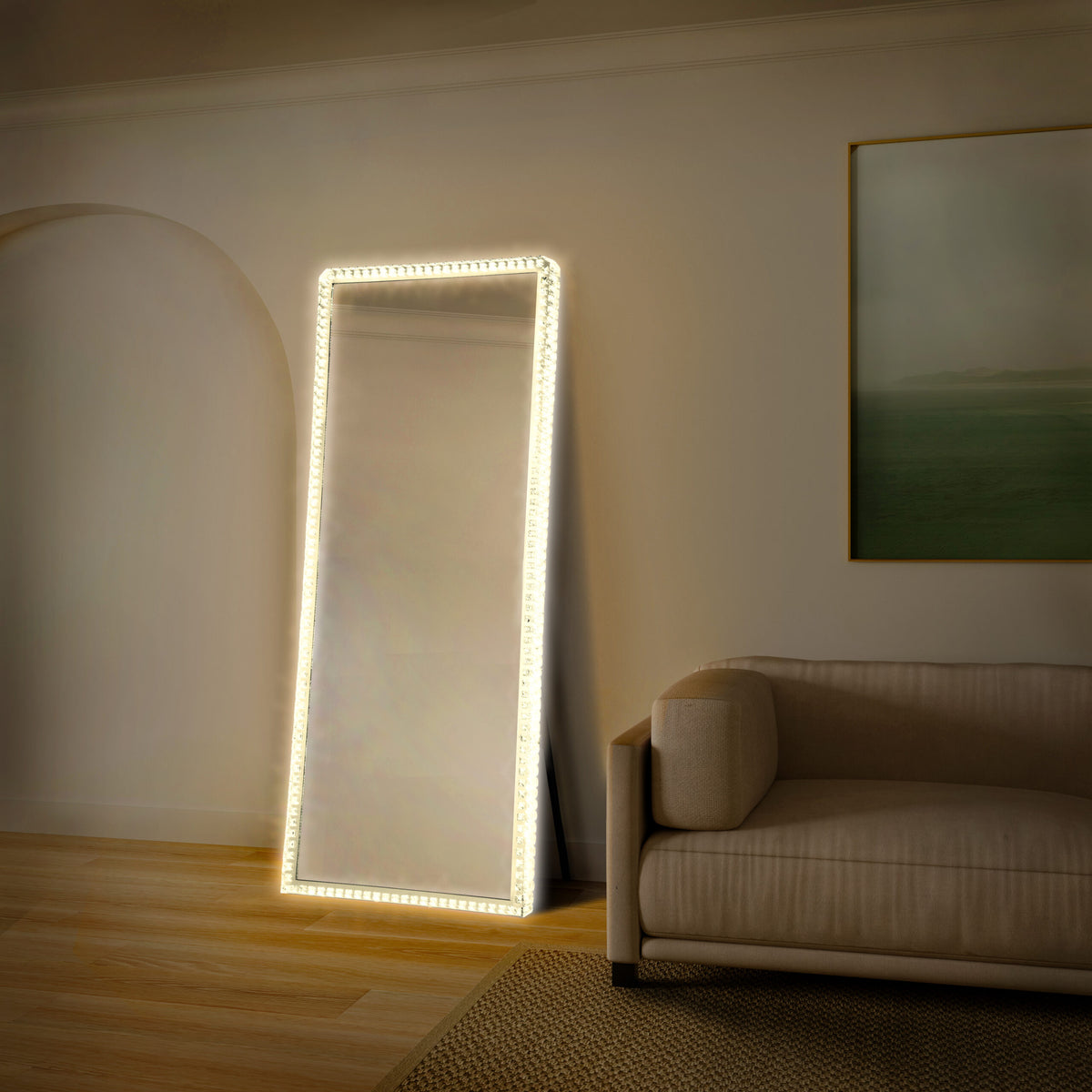 Marilyn Illuminated Leaner Floor Mirror 71"H by Nova of California – view 1