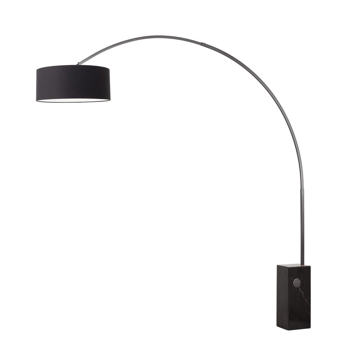 Iconic 92" Arc Lamp by Nova of California, Black shade, Black Nickel body, Black base – view 10