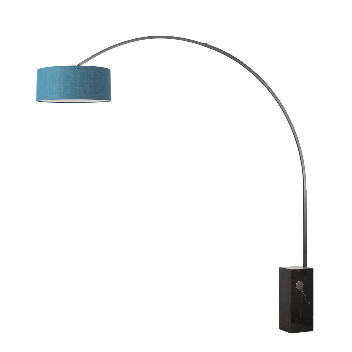 Iconic 92" Arc Lamp by Nova of California, Turquoise shade, Black Nickel body, Black base – view 4