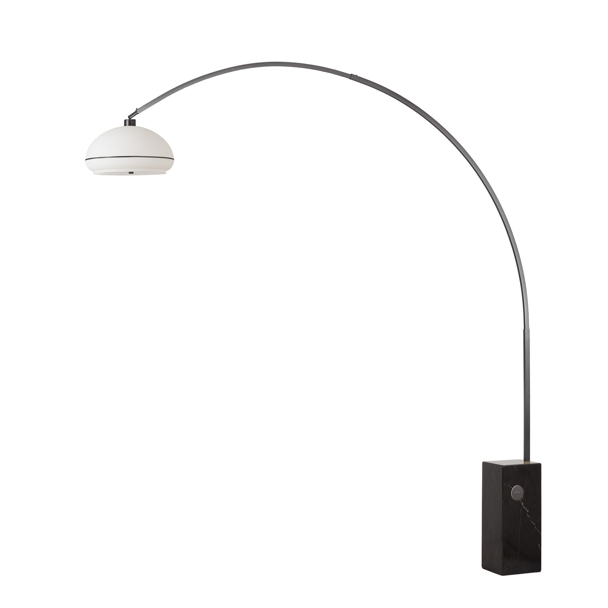 Iconic 92"H Arc Lamp by Nova of California, Black Nickel body, Black base – view 2