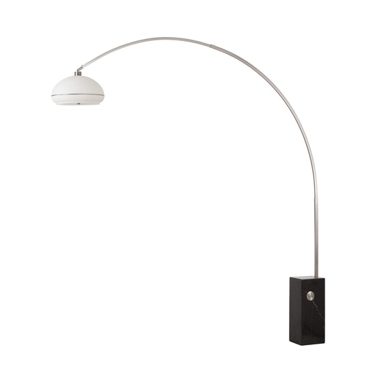 Iconic 92"H Arc Lamp by Nova of California, Satin Nickel body, Black base – view 1