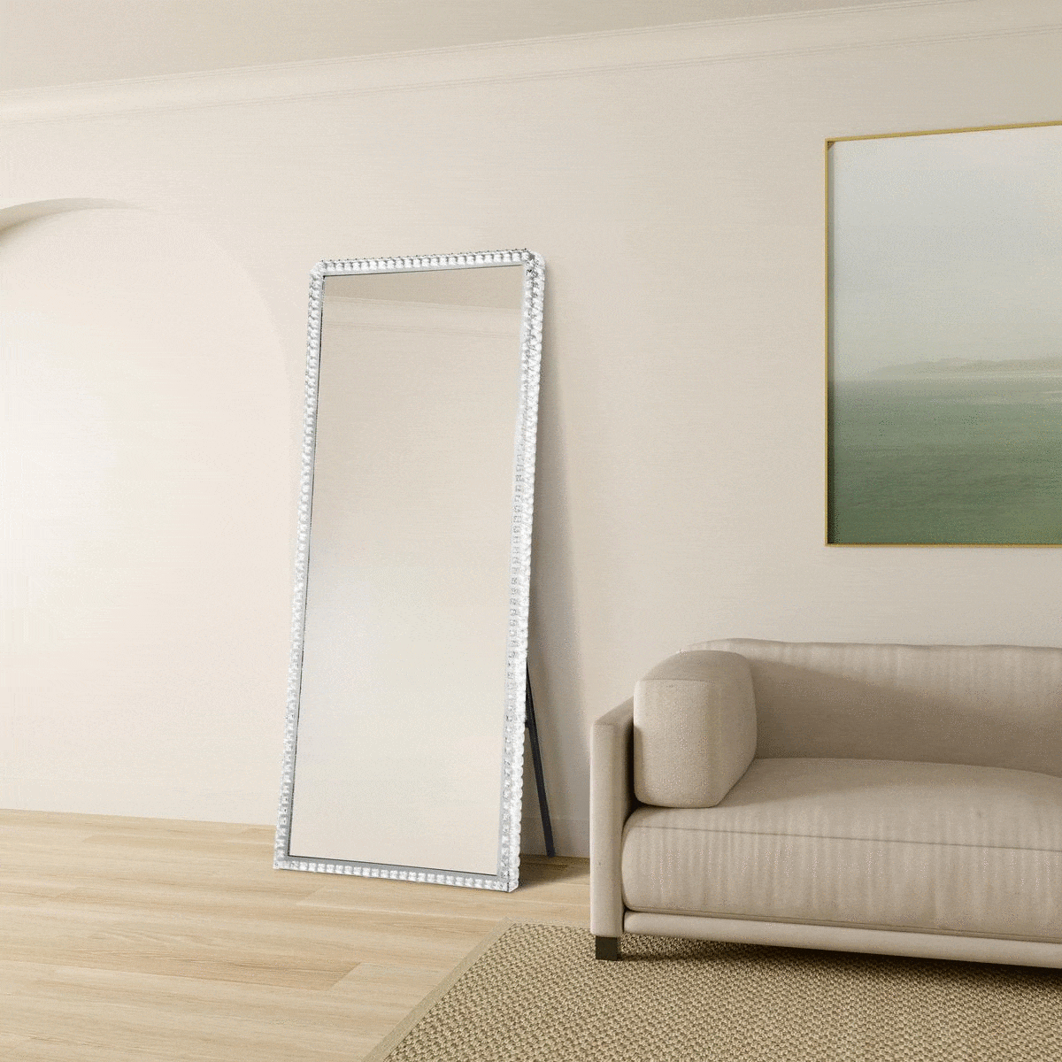 Marilyn Illuminated Leaner Floor Mirror 71"H by Nova of California – view 4