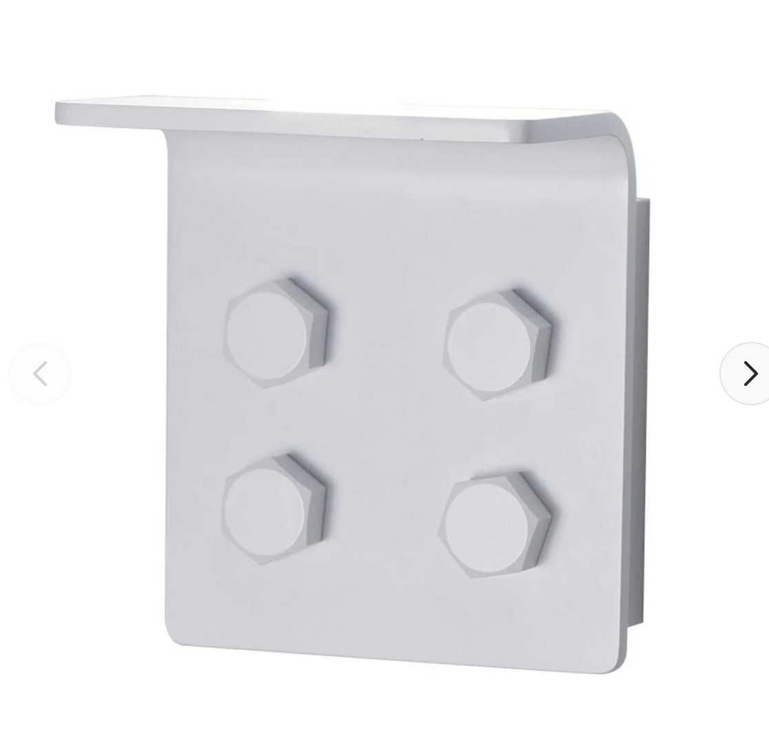 Industrial-style white LED wall light with dimmable 13W bulb, ADA compliant – Innermost Bolt WB0783-01