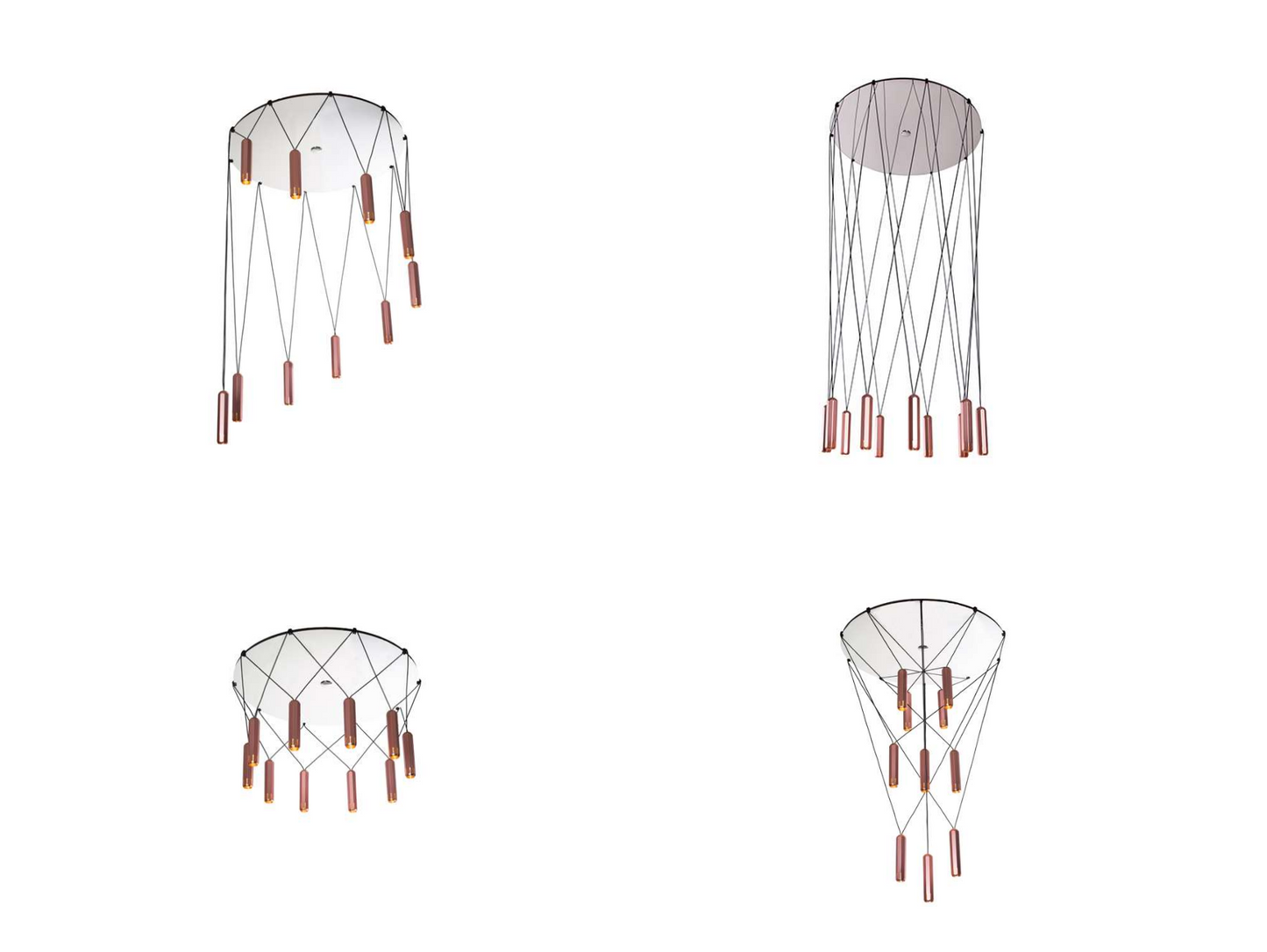 Elegant multi-light ceiling pendant in copper for bedrooms and dining areas