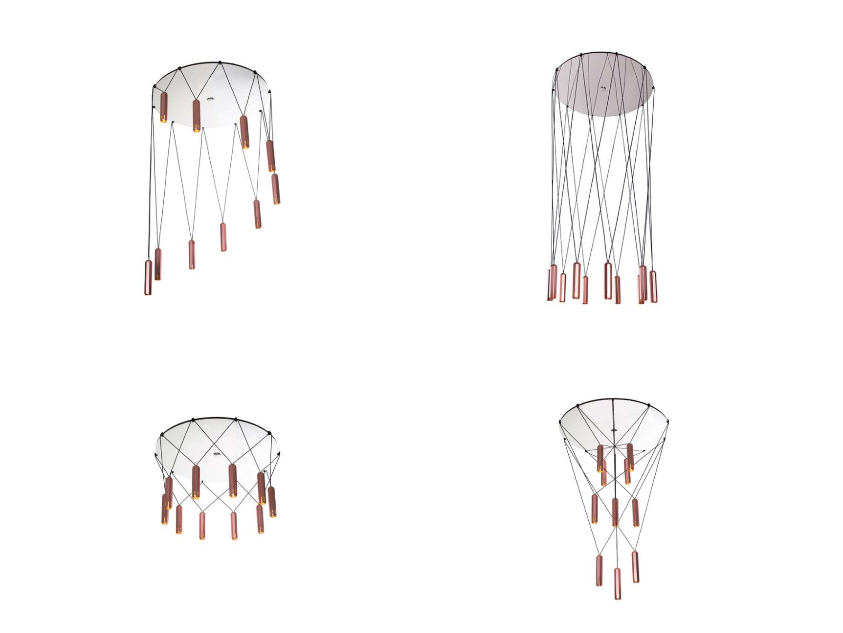 Elegant multi-light ceiling pendant in copper for bedrooms and dining areas