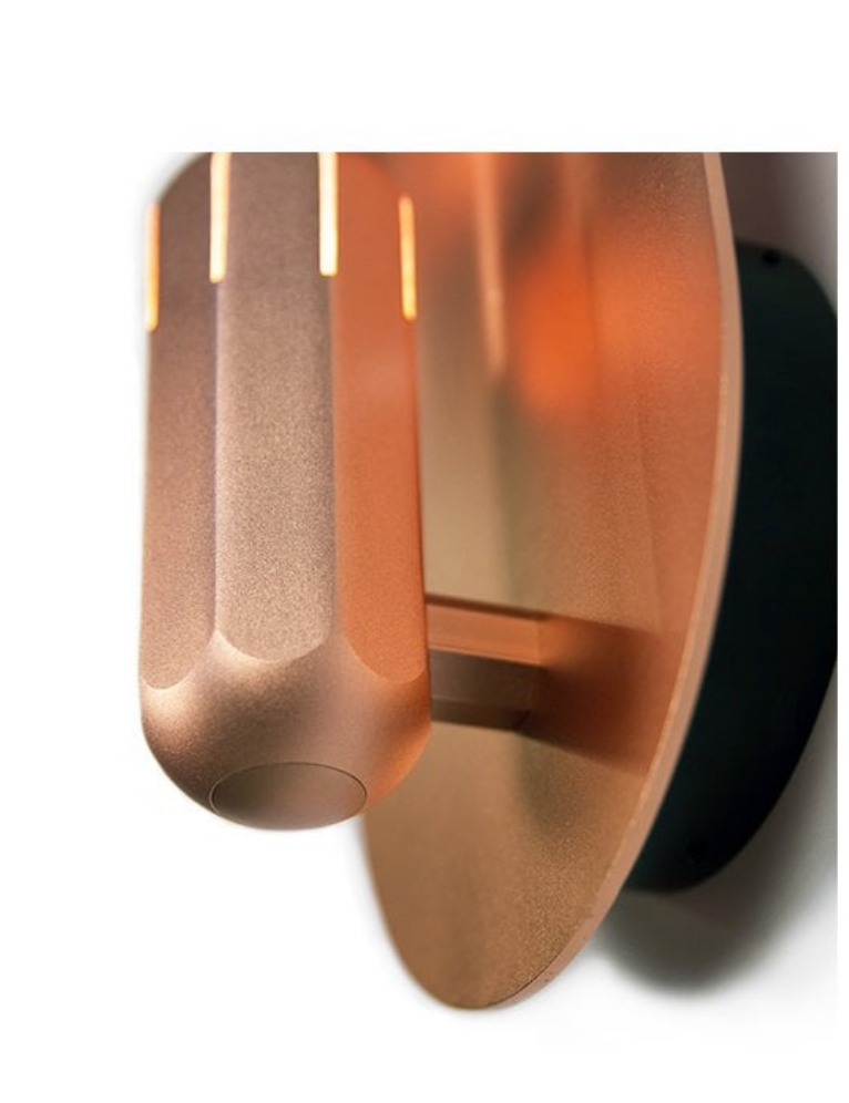 Close-up of Innermost Brixton WB108305 in copper, showcasing octagonal design and integrated LED light source.