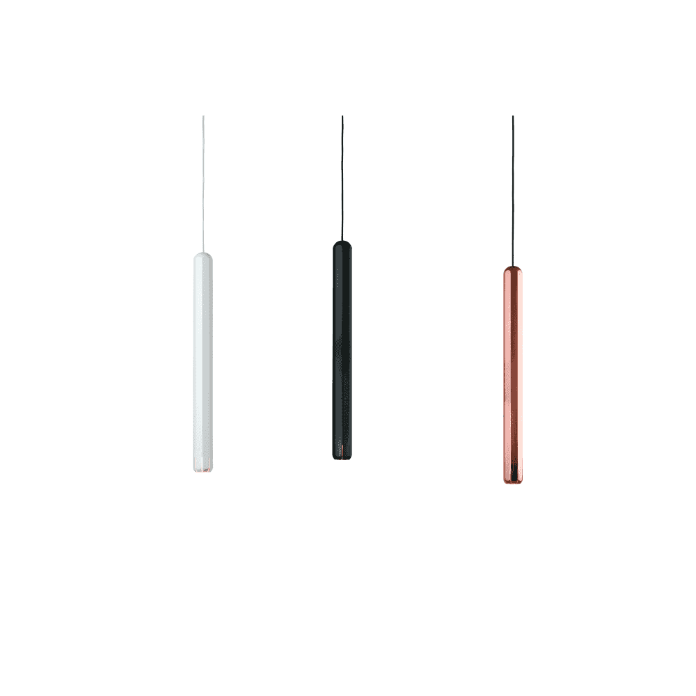  Innermost Brixton large length stainless steel ceiling light, Triac/Lutron dimmable for bedroom or dining room.