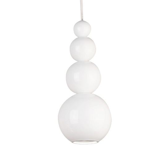 Contemporary bubble mini pendant light with decorative spotlighting for modern interiors in Gloss White