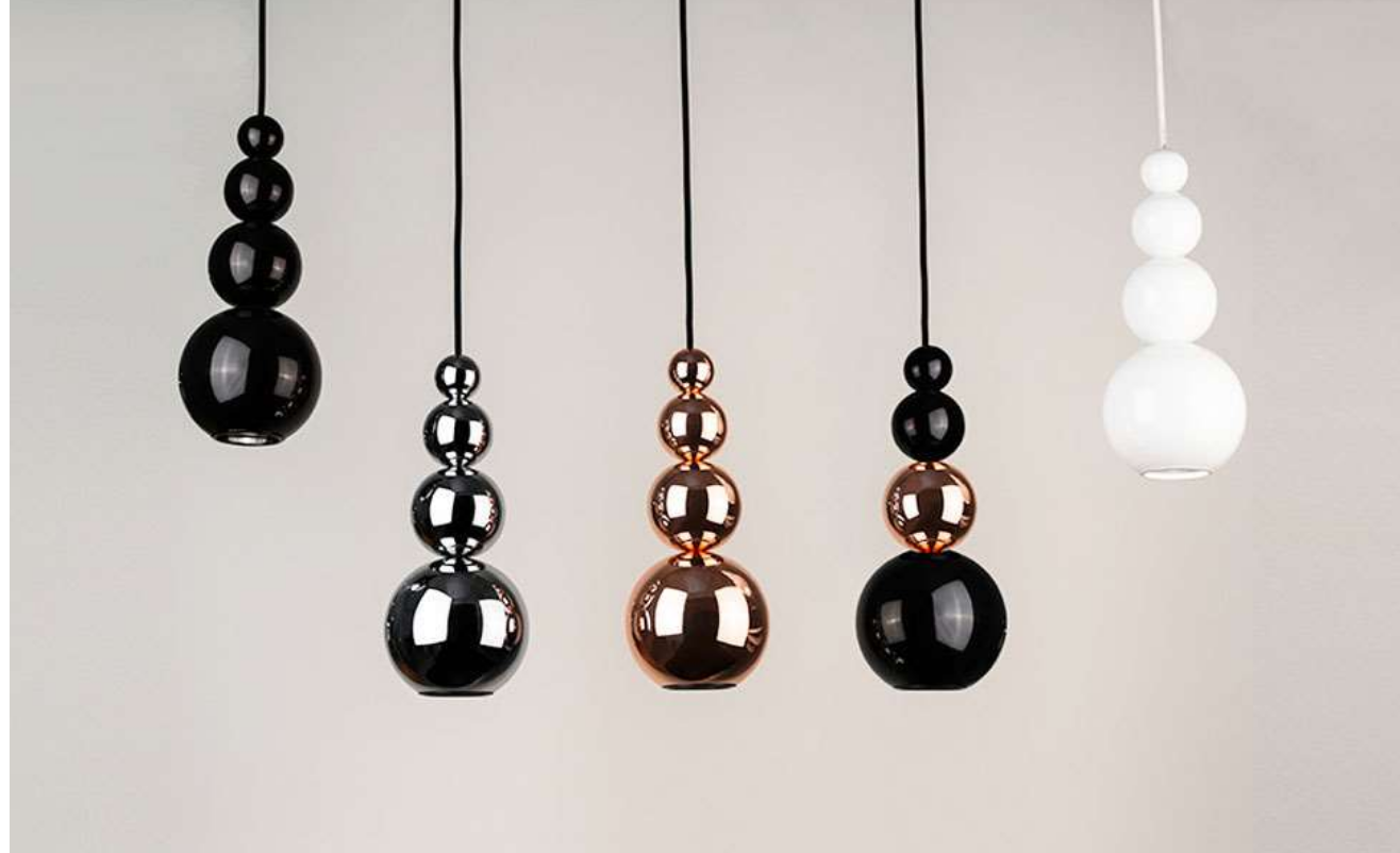 Innermost Mini Bubble Pendant Light showing all finishes