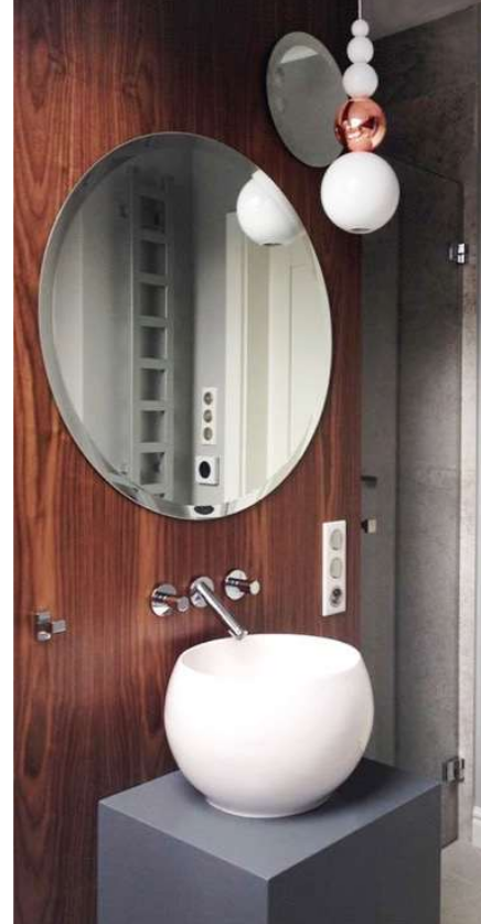 Innermost Mini Bubble Pendant Light  installed in a modern bathroom