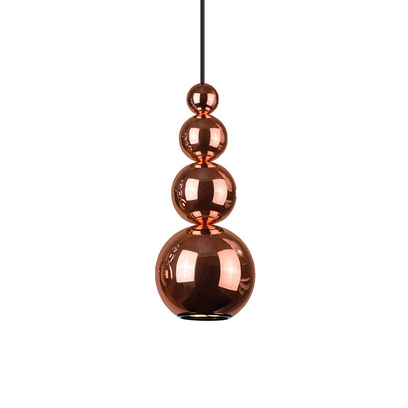 Copper bubble pendant lamp for statement lighting in hallways and lofts